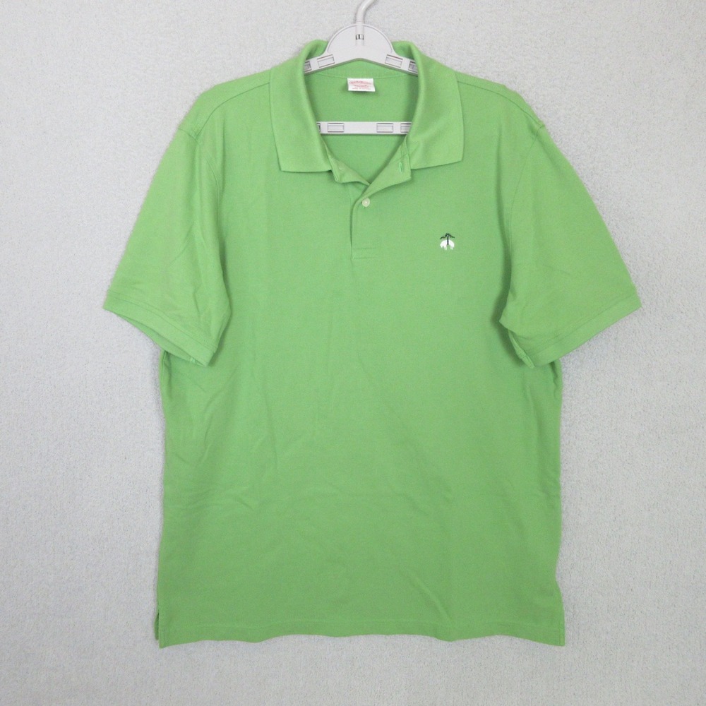 Brooks Brothers Performance Polo Mens Large Green Original Fit Supima Cotton